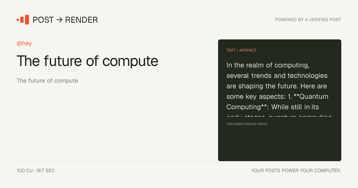 The future of compute — POST
